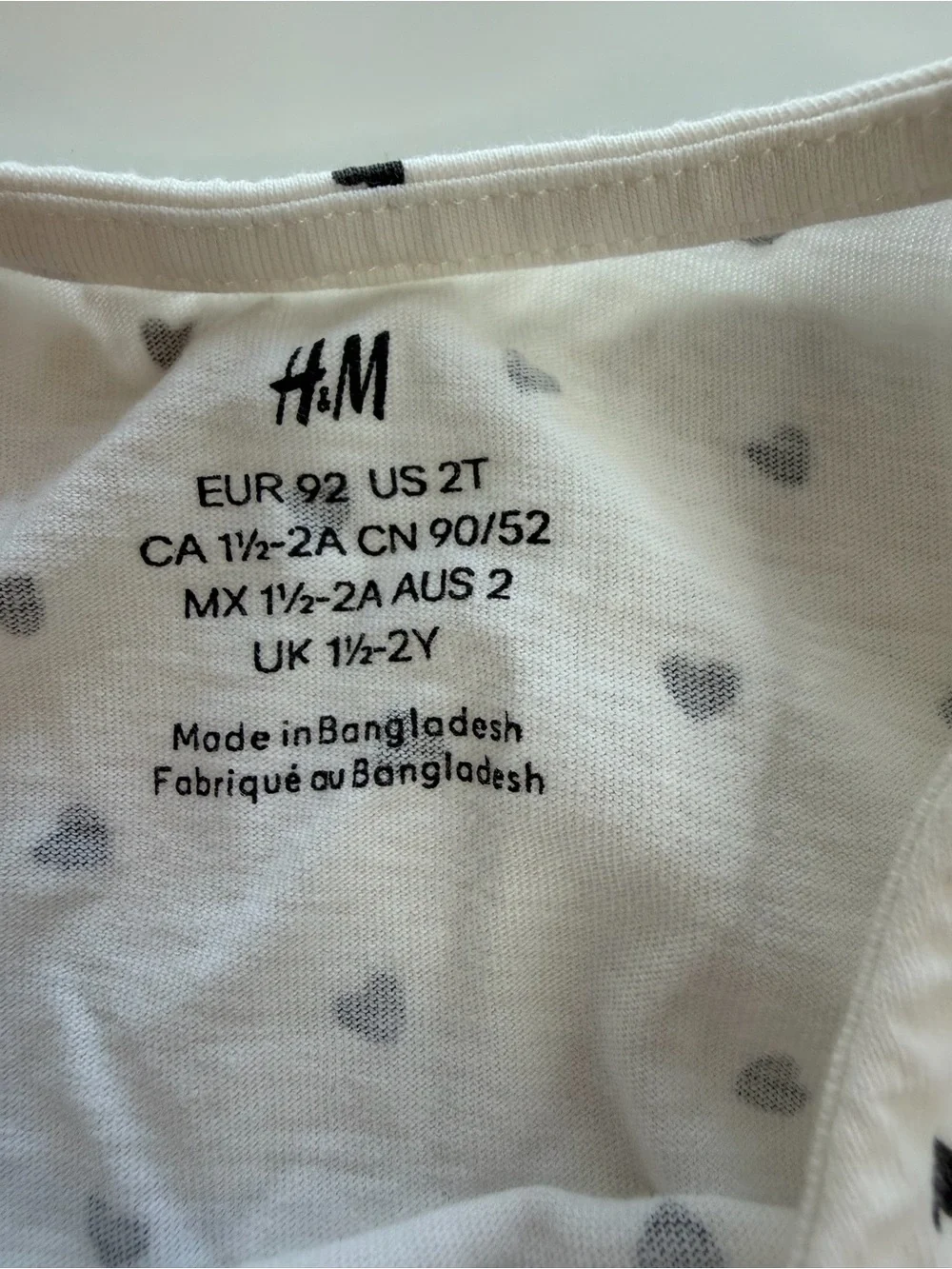 H&M Girls' Sleeveless Heart Print Dresses - Beige and White